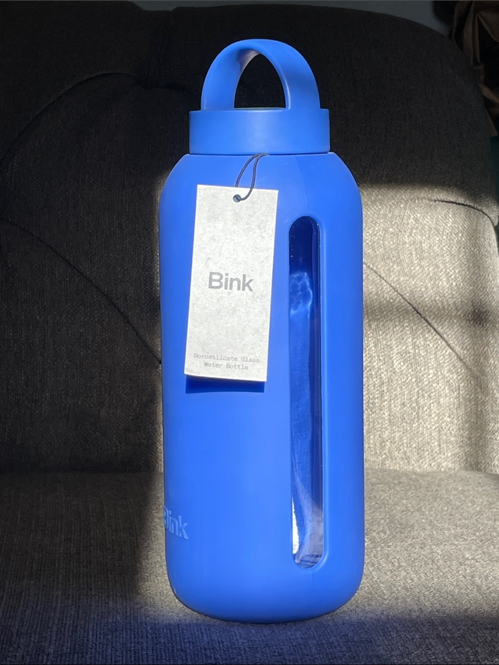 Bink Cobalt 36 oz Blue Silicone Glass Water Bottle -